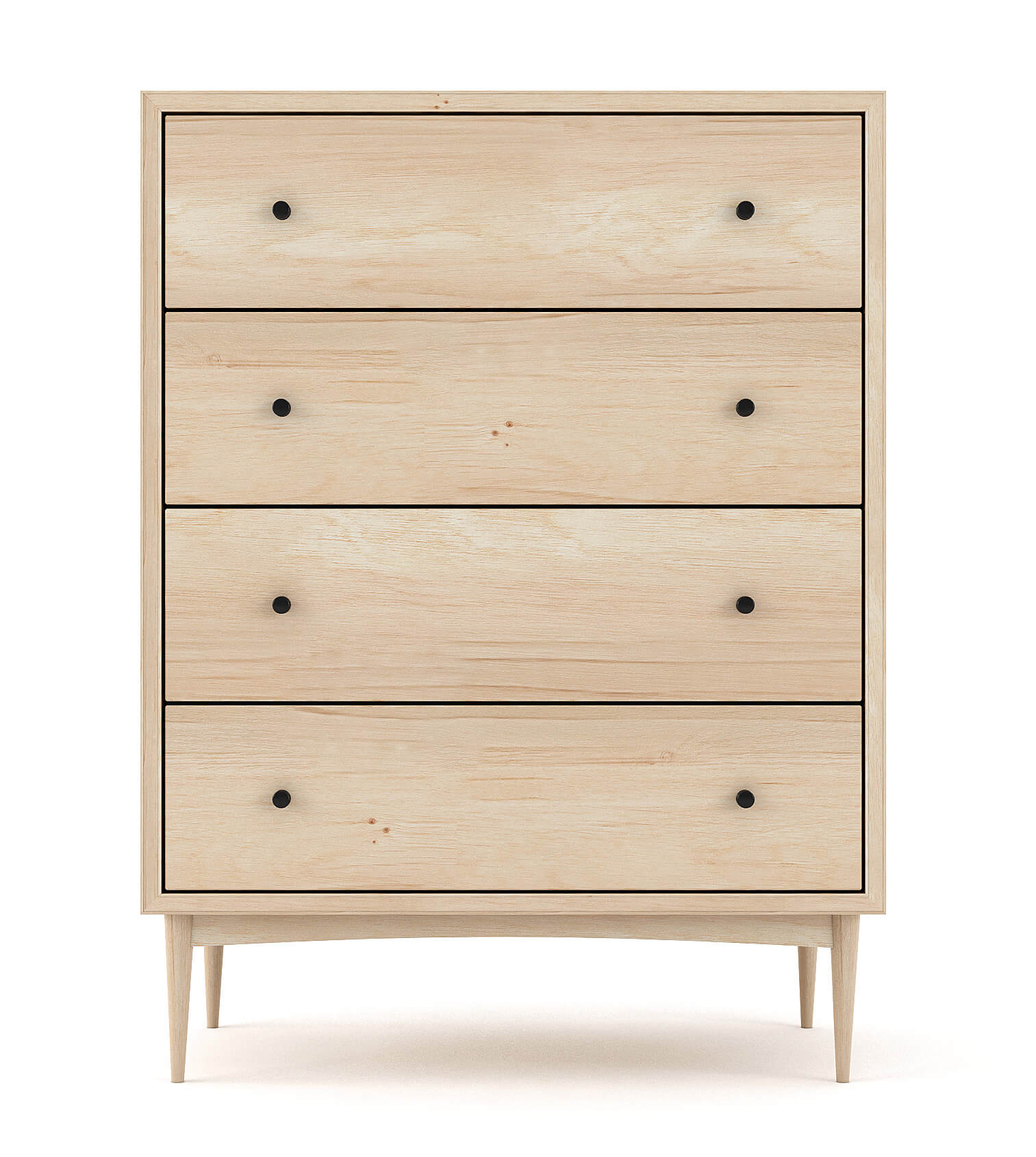 Shown in Maple with black knobs