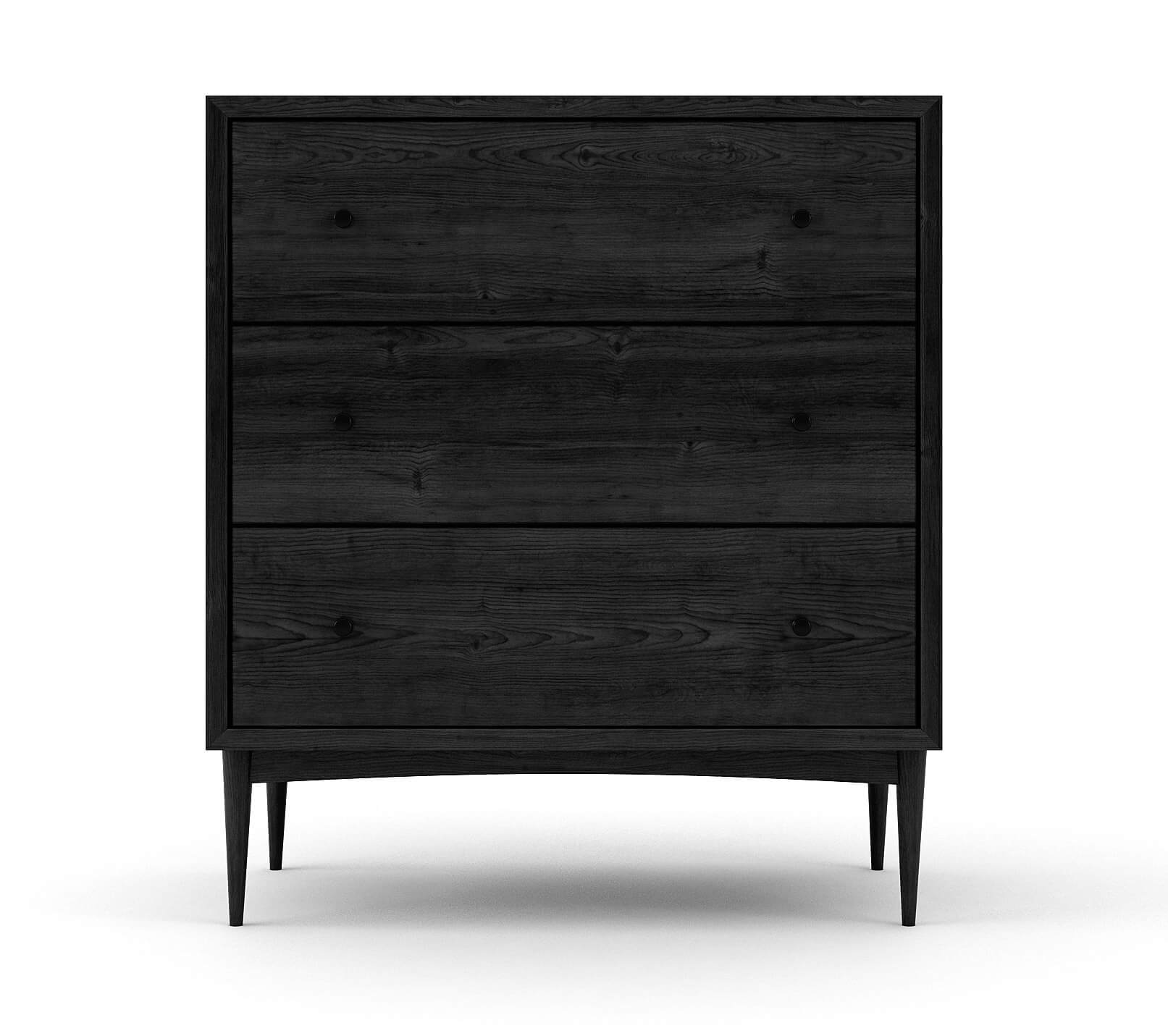 Shown in Black Oak with black knobs