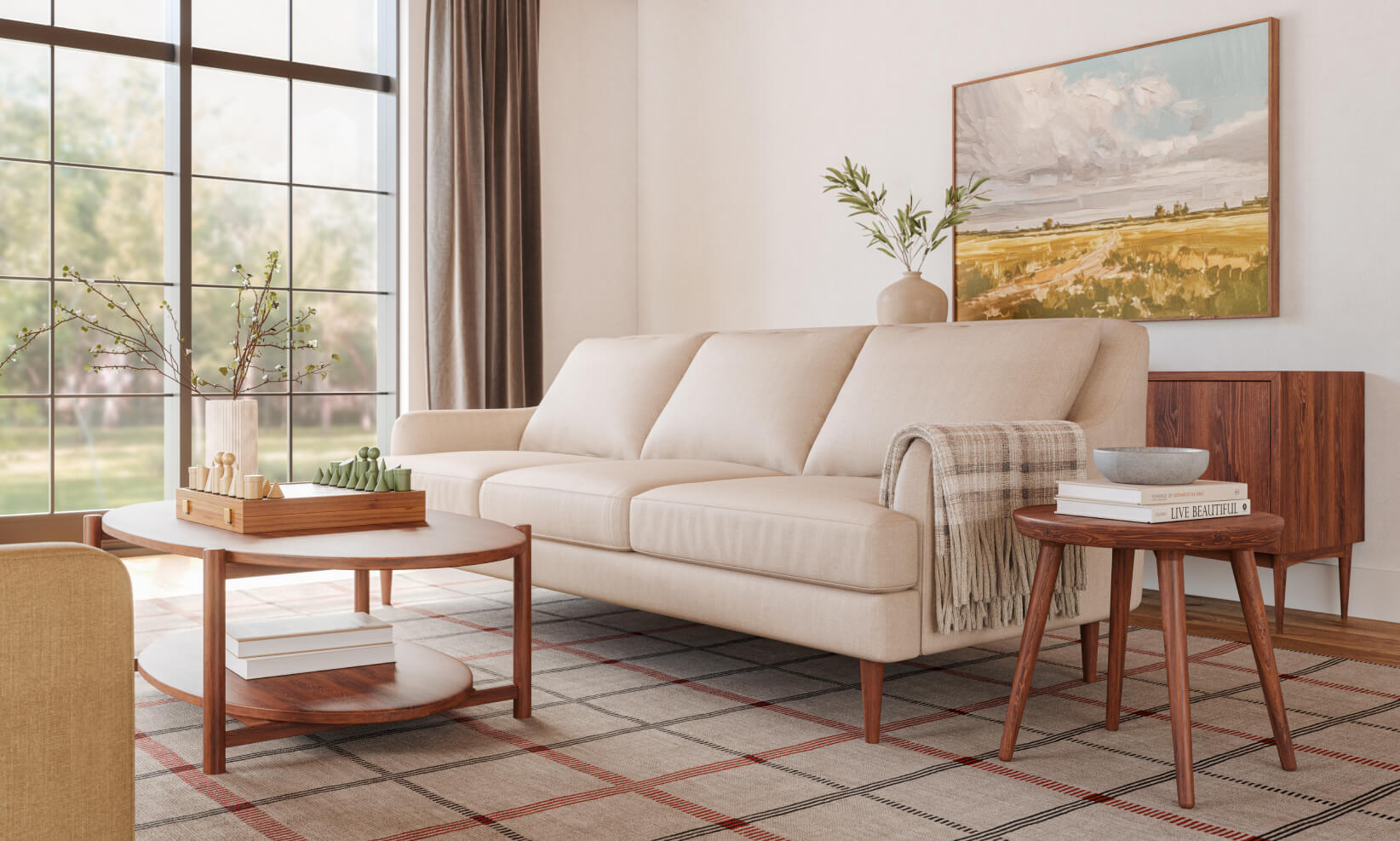 IRL: Iris Oval Coffee Table shown in Walnut