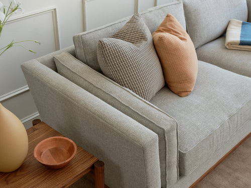 IRL: Kirnik Sectional in Riverbed Clay fabric