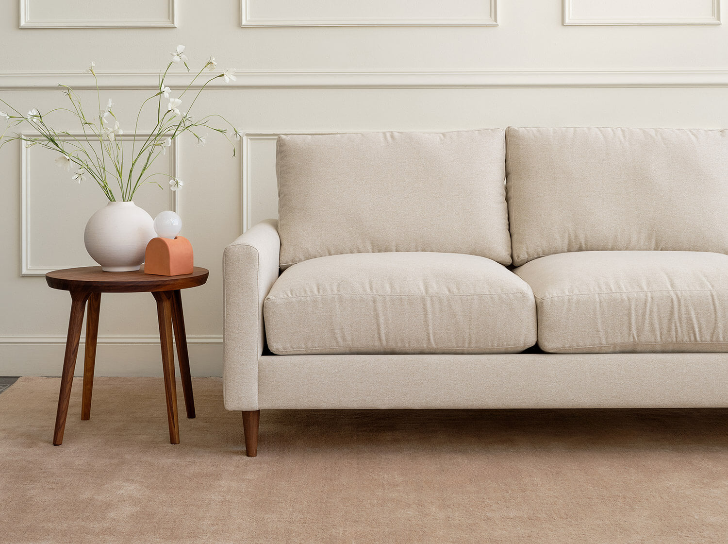 Lala Sectional in Mahonia Sand fabric