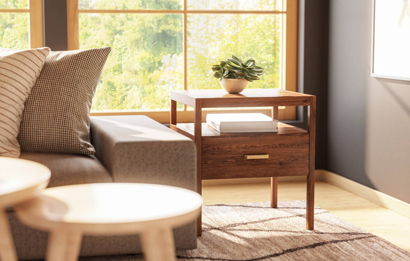 Palder Side Table in walnut