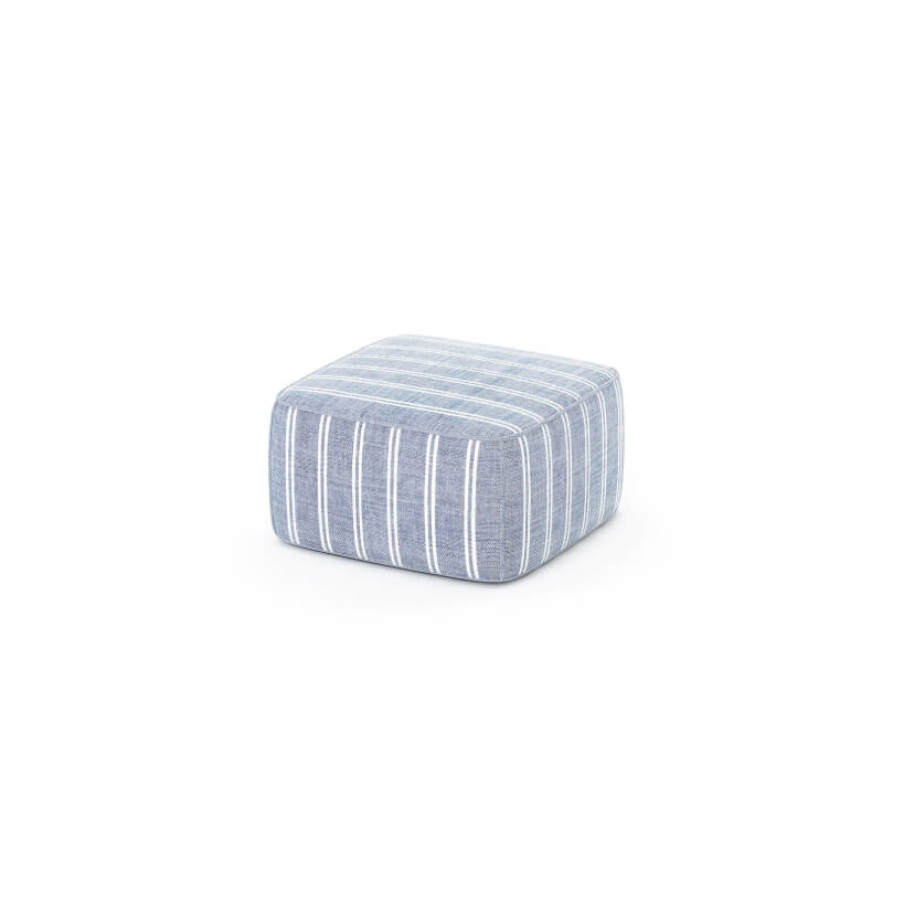 Striped ottoman
