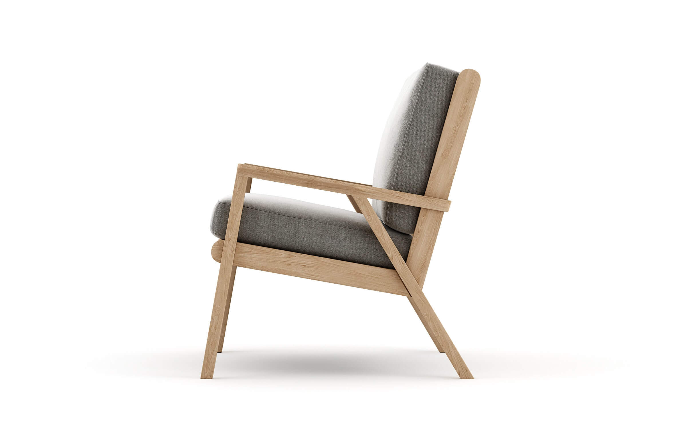 G: Ridge Chair From Angle in Maple And Melton Feather Fabric