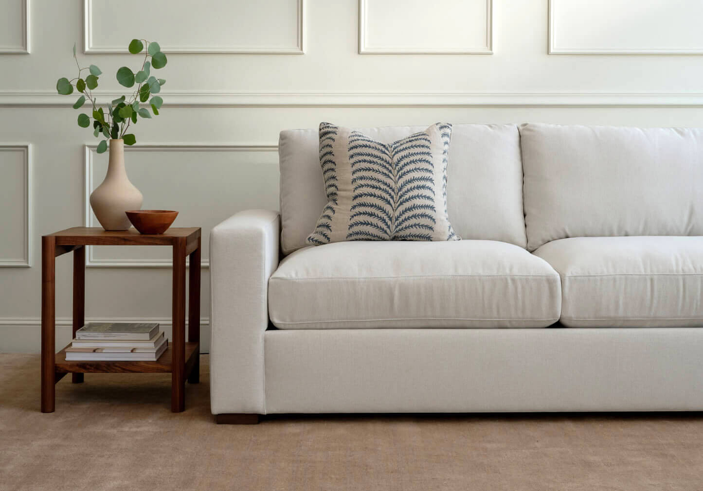 Rio Sleeper Sectional in Elder Snow fabric