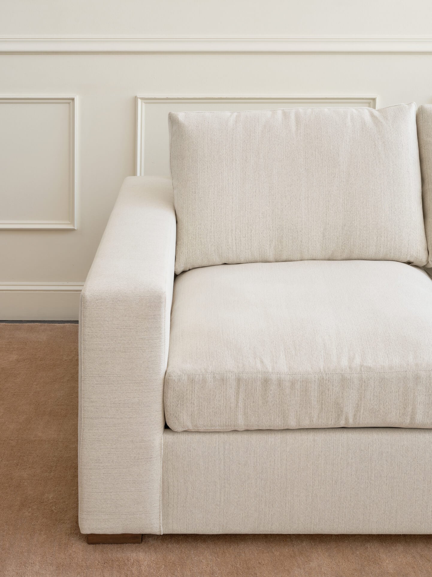 IRL: Rio Grand Corner Sectional in Elder Snow fabric