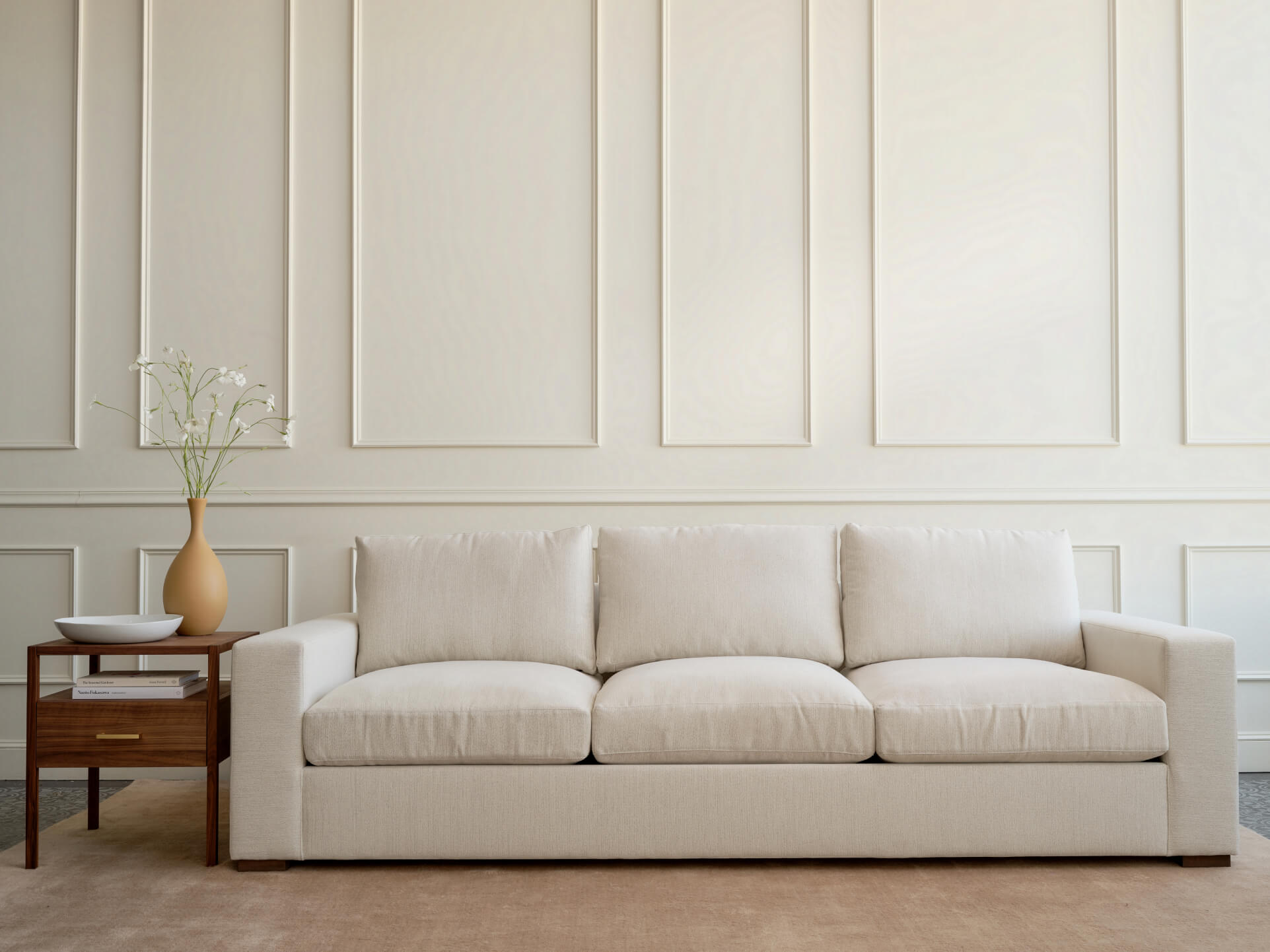 IRL: Rio Grand 106" Sofa in Elder Snow fabric