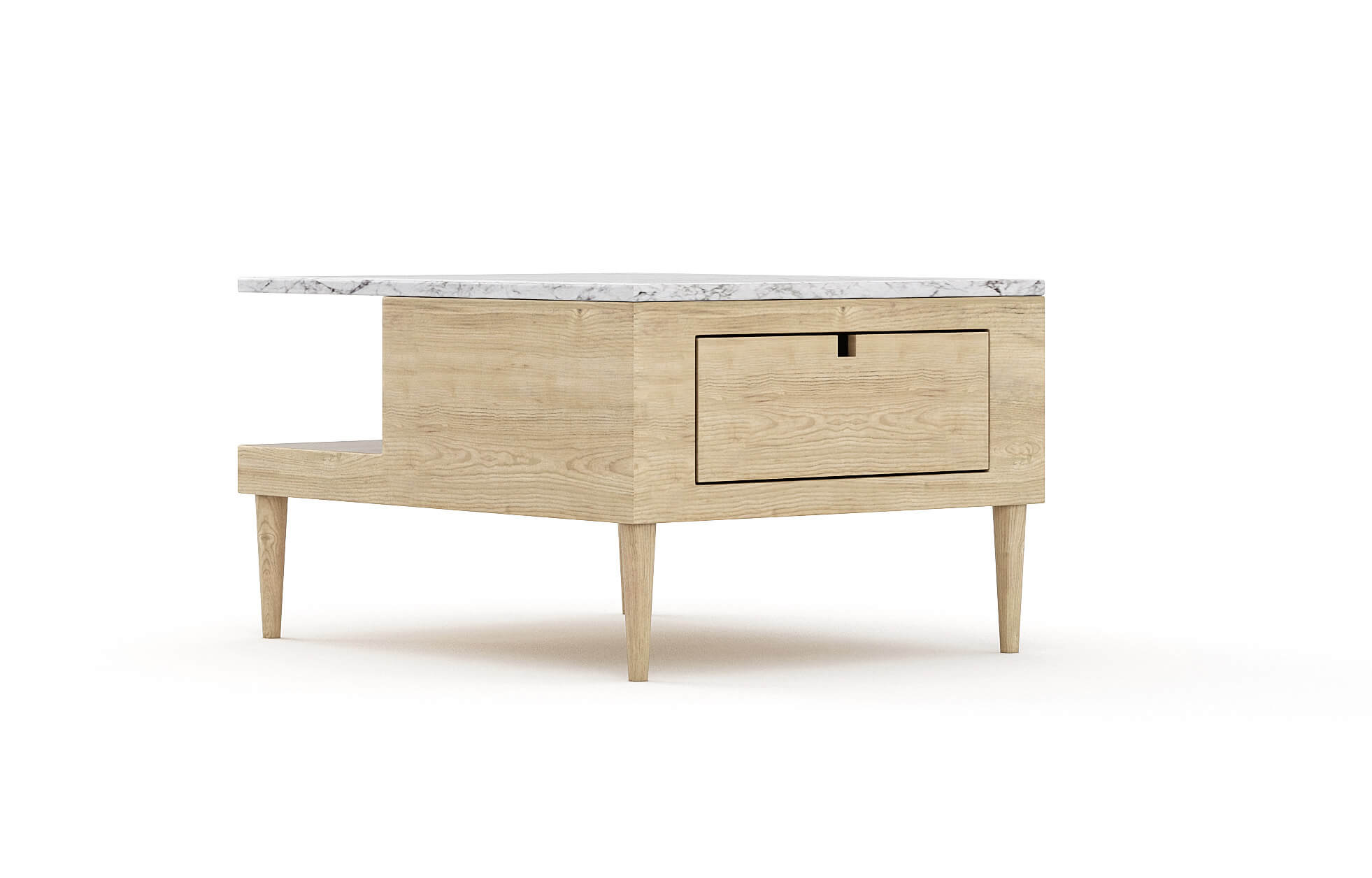 Shown in white oak with a drawer