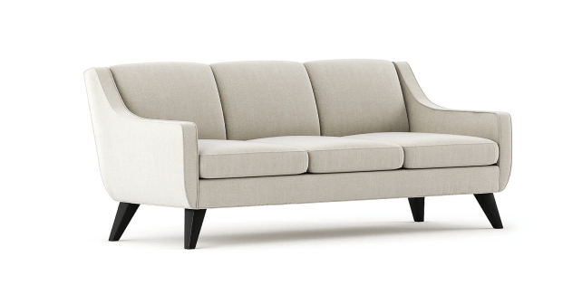 cream zavis sofa with dark wood legs