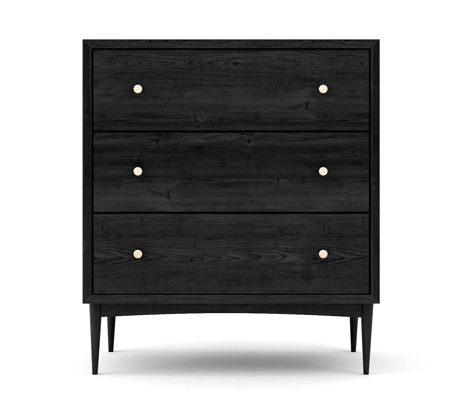 Shown in Black Oak with brass knobs