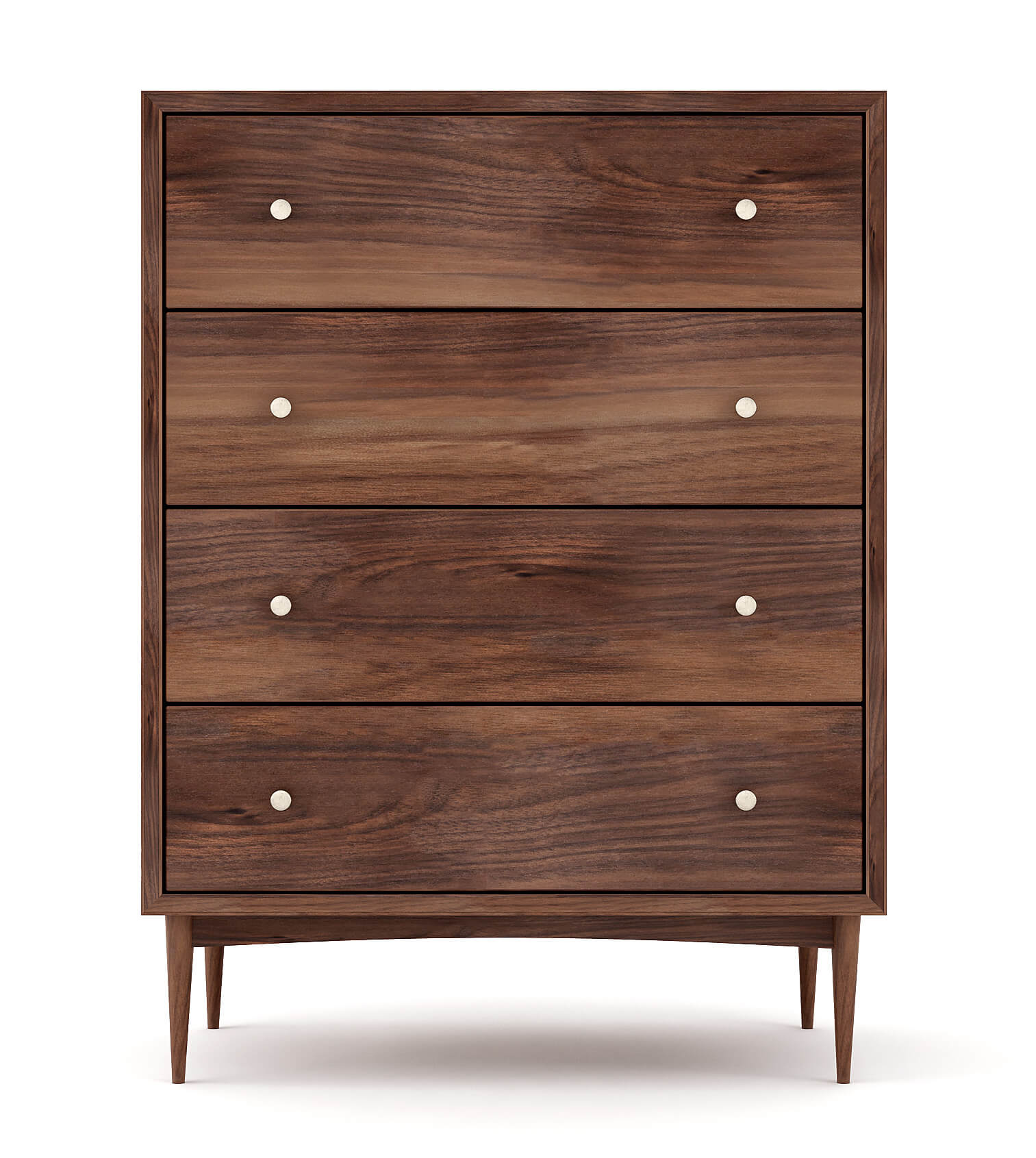 Shown in Walnut with brass knobs