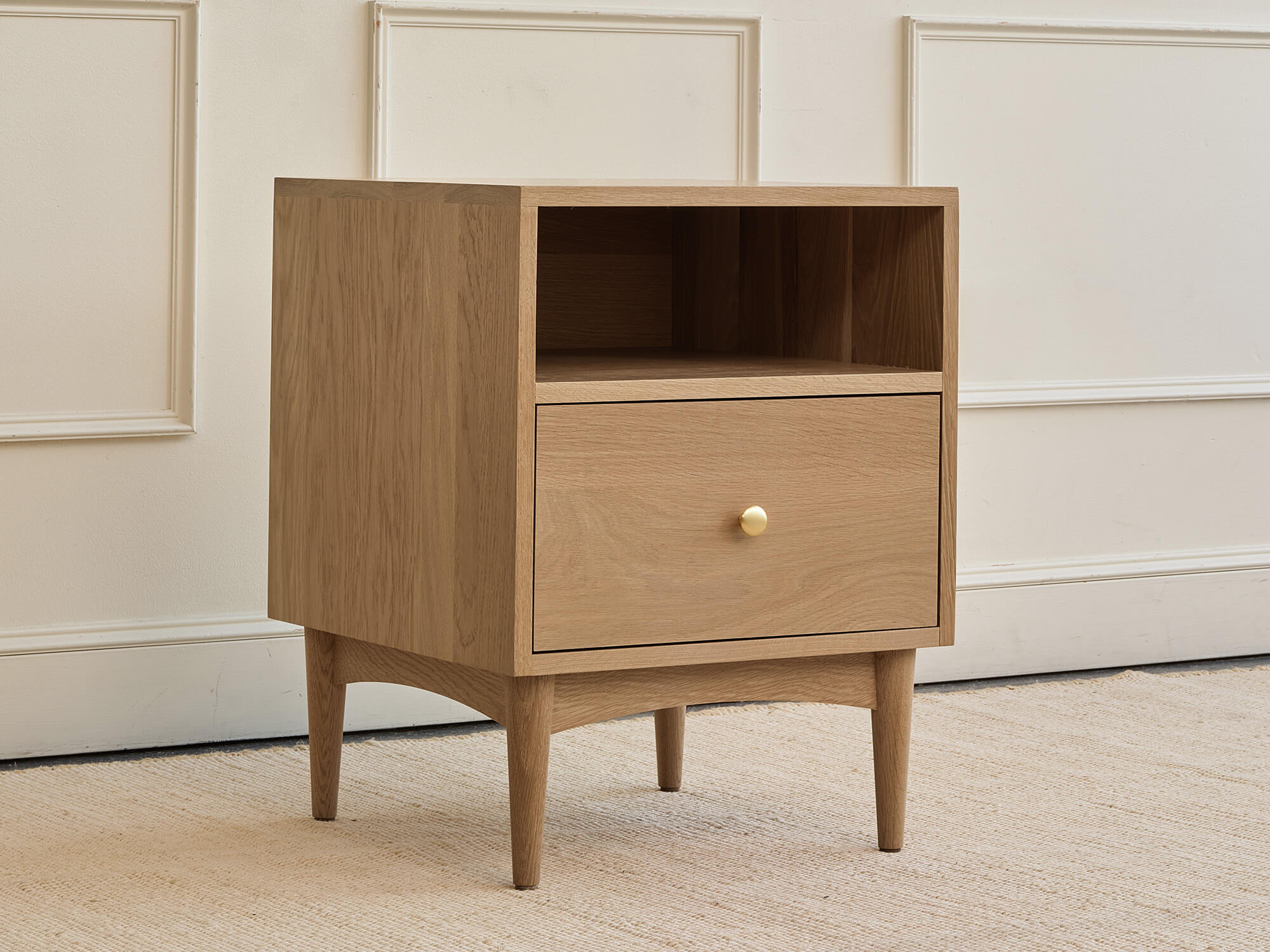 IRL: Atten Nightstand shown in white oak