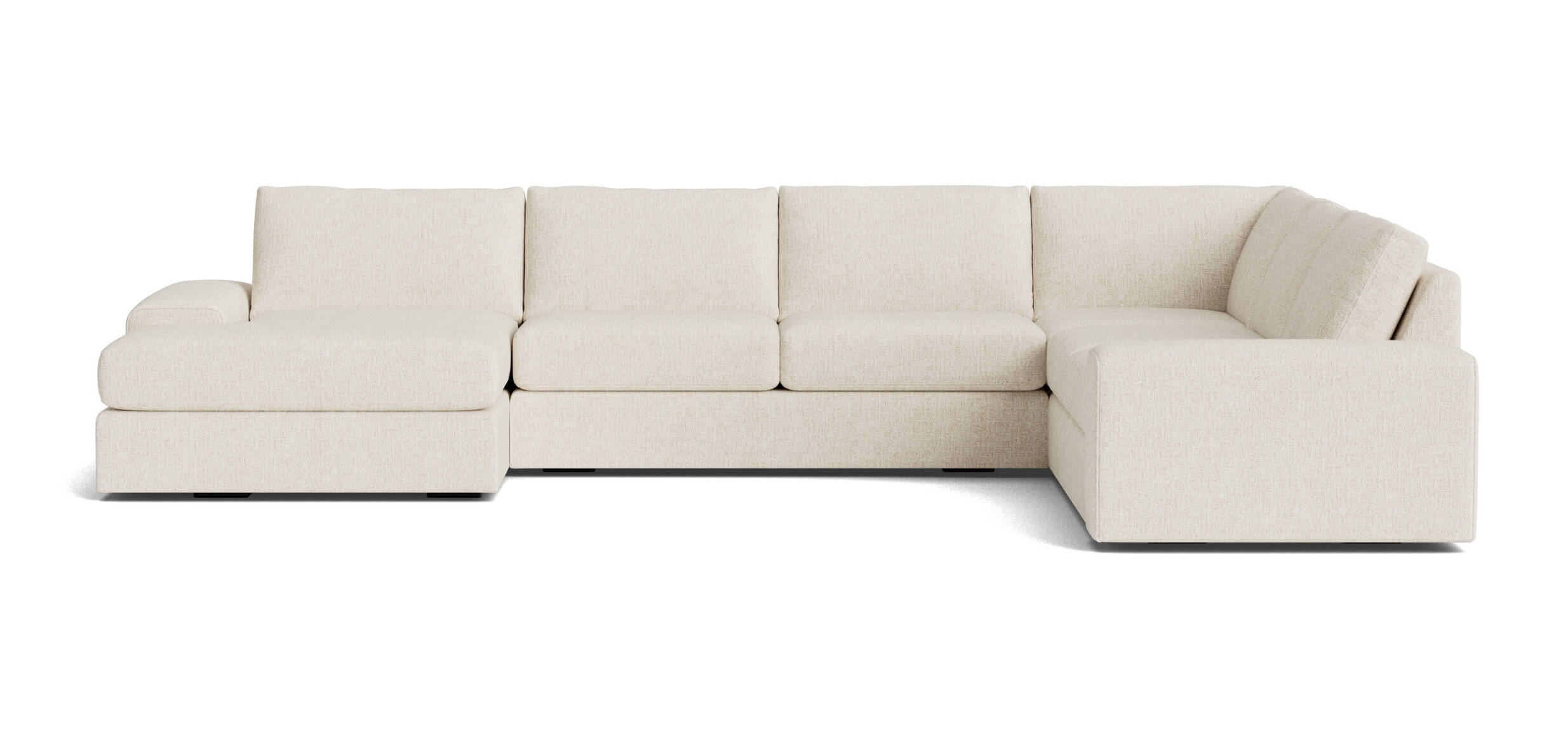 G: Blumen U Sectional in Huckleberry Chenille Snow fabric