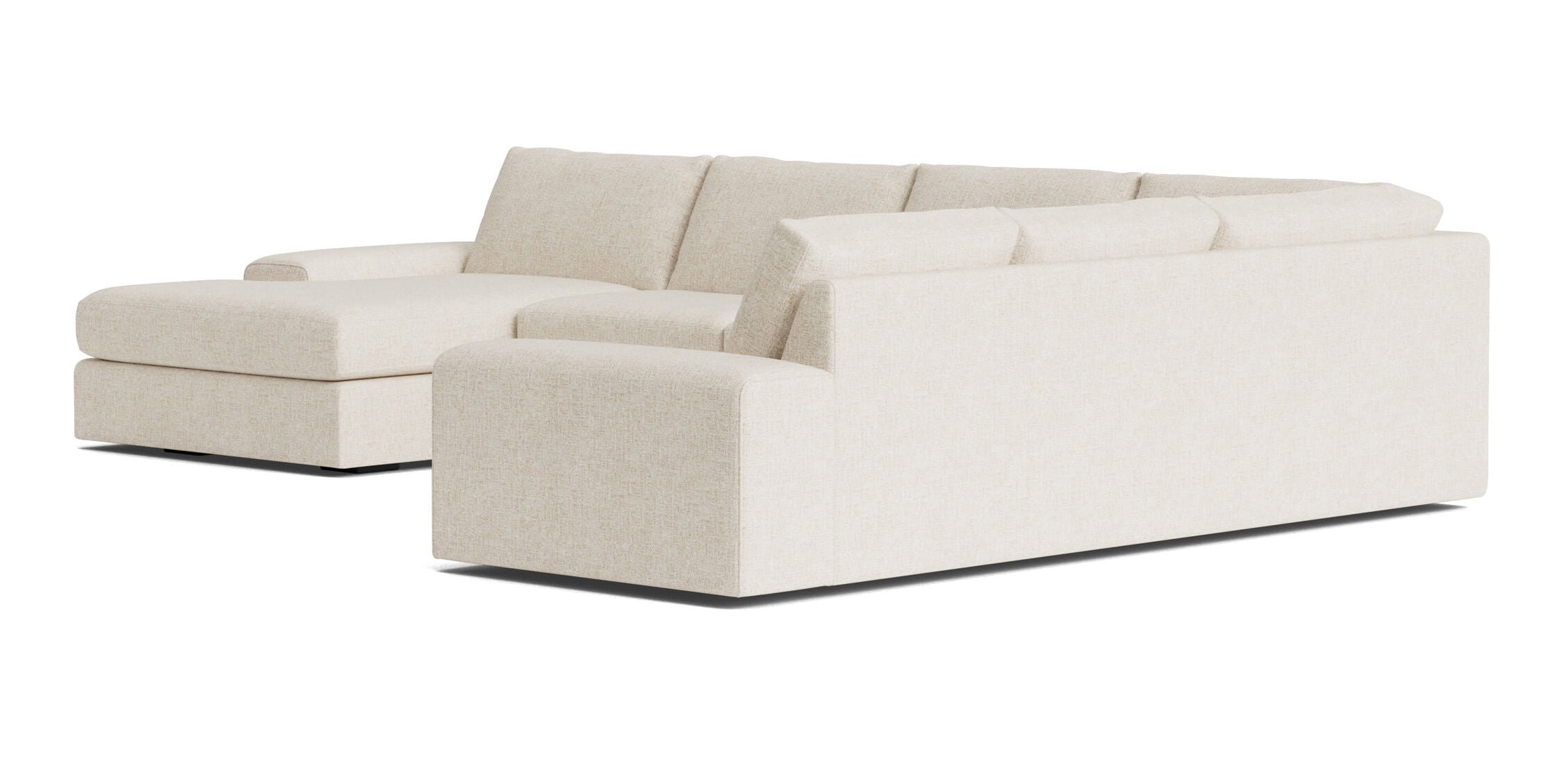G: Blumen U Sectional in Huckleberry Chenille Snow fabric
