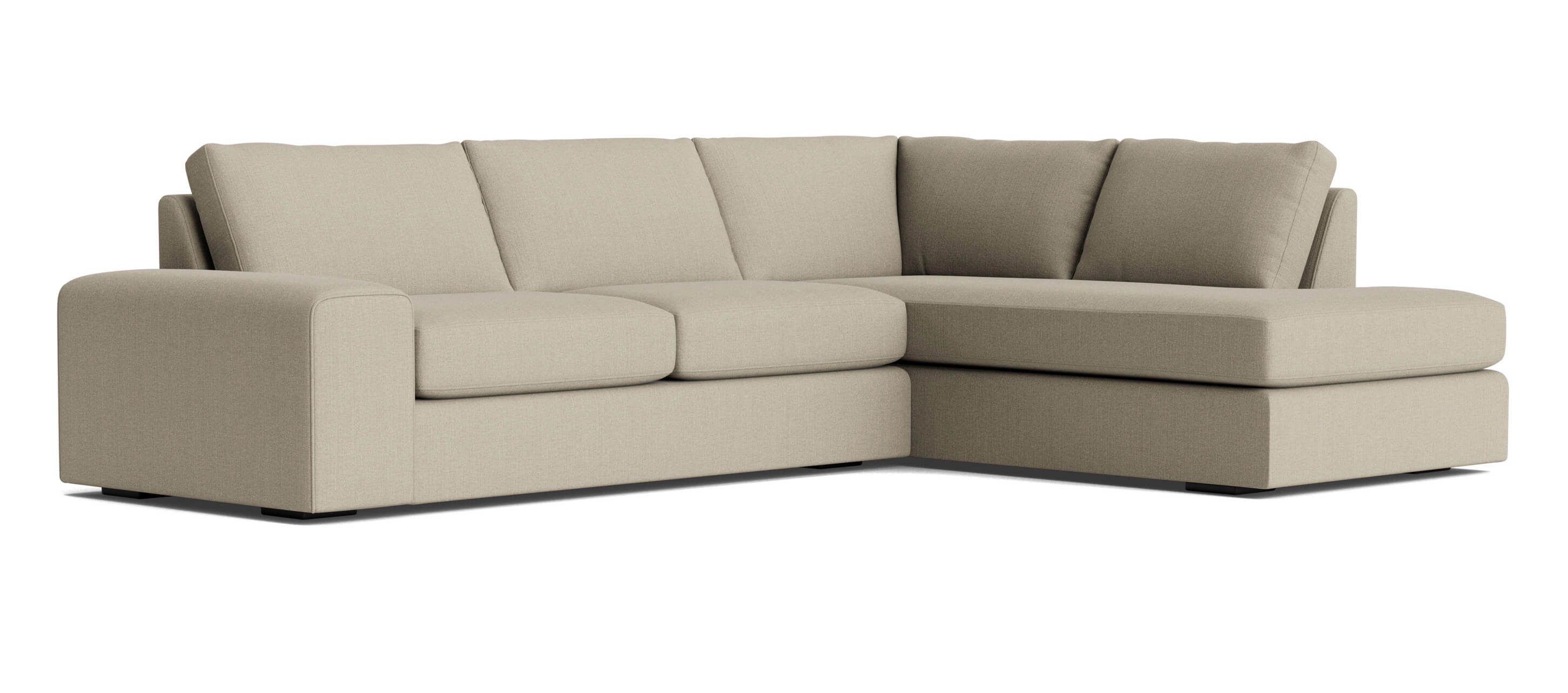 G: Blumen Bumper Right Sectional in Juneberry Pebble fabric
