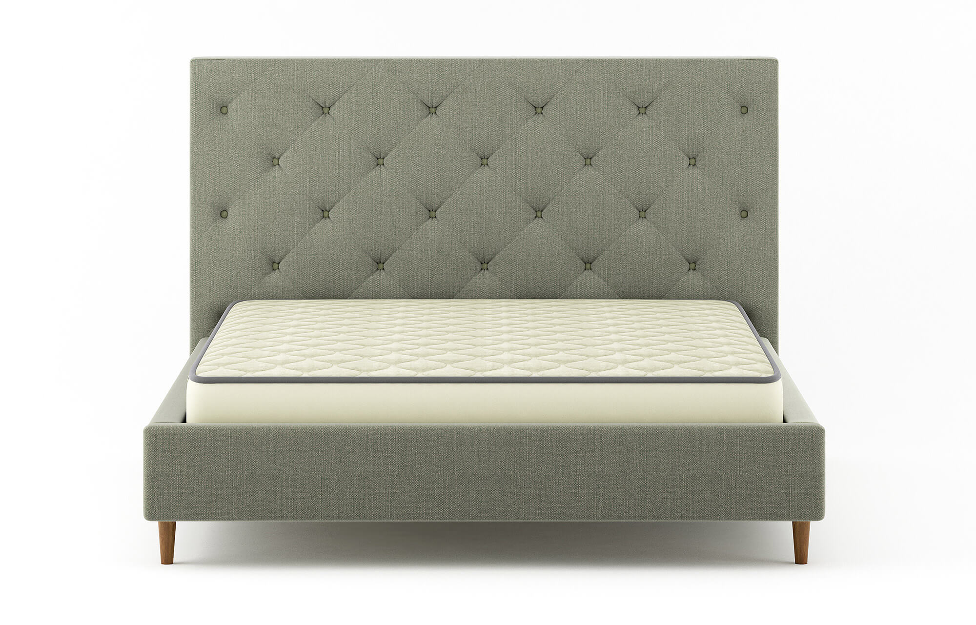 G: Shown in Juneberry Caribou fabric with our Medley Latex Mattress