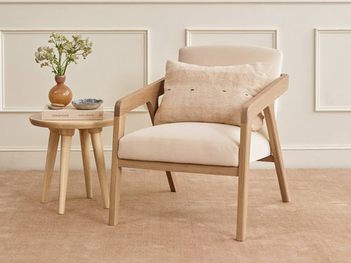 IRL: Burr Accent Chair in White Oak and Aster Velvet
