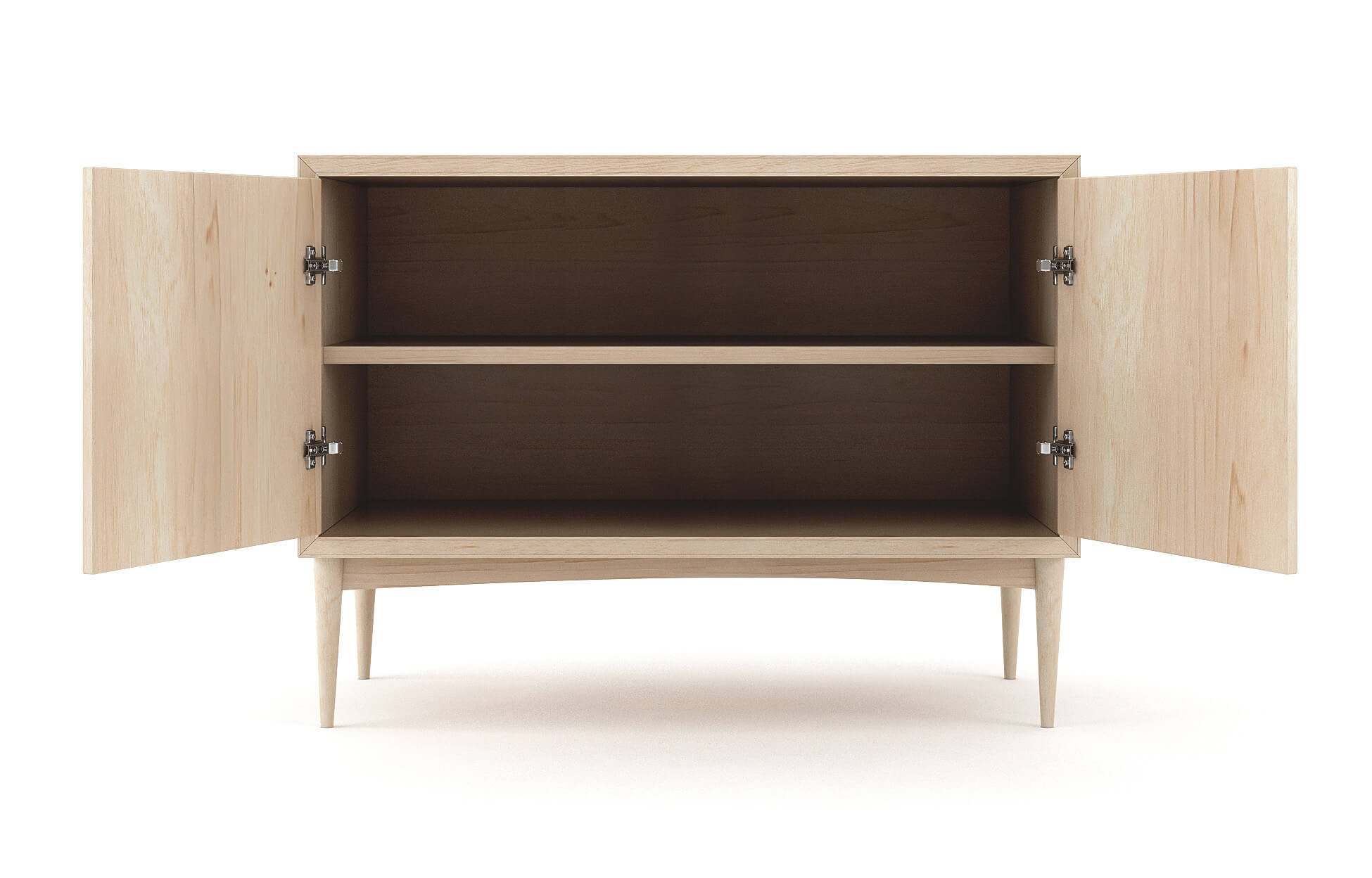 Emilia 2-Door Credenza in Maple with 1 Shelf