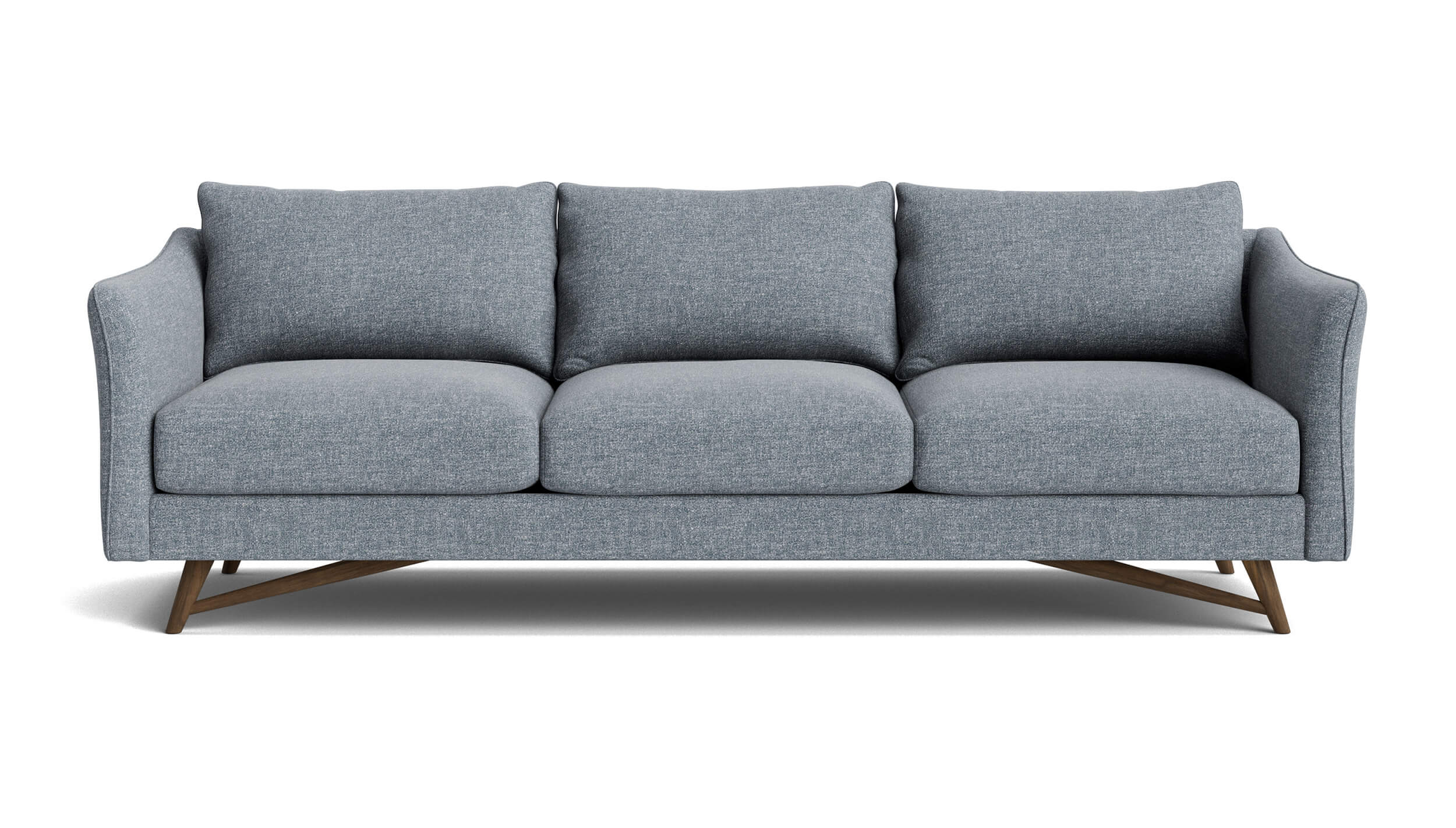 G: Gio Sofa in Riverbed Stone fabric and walnut legs.