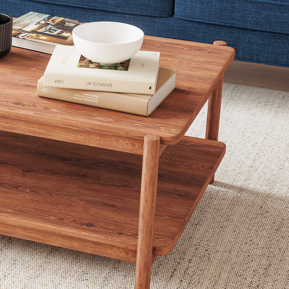 Iris solid wood side table in walnut