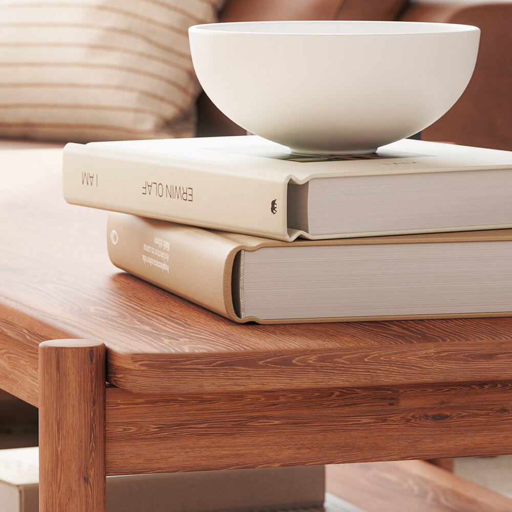 Iris solid wood side table in walnut