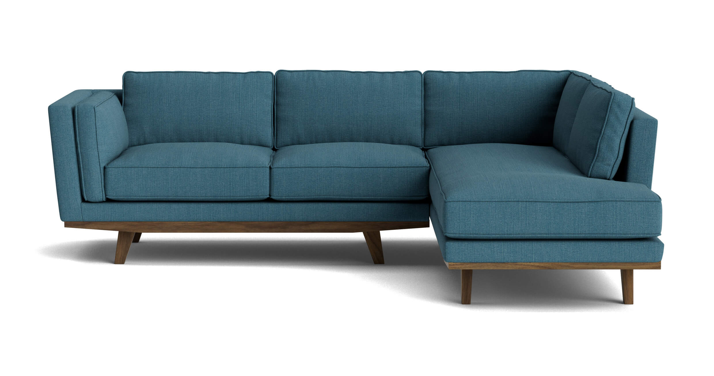 G: Kirnik Bumper Right Sectional in Juneberry Tarragon fabric
