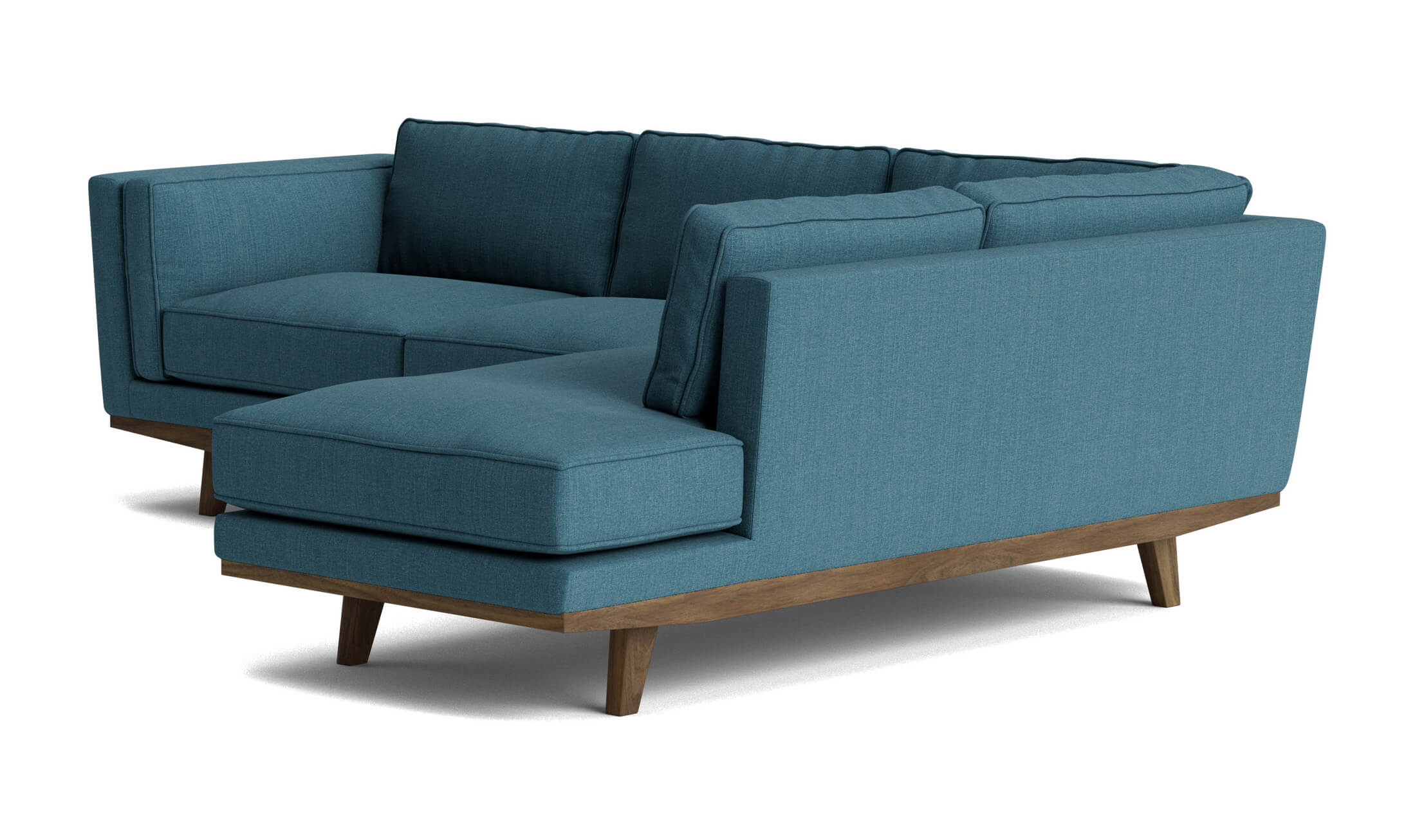 G: Kirnik Bumper Right Sectional in Juneberry Tarragon fabric