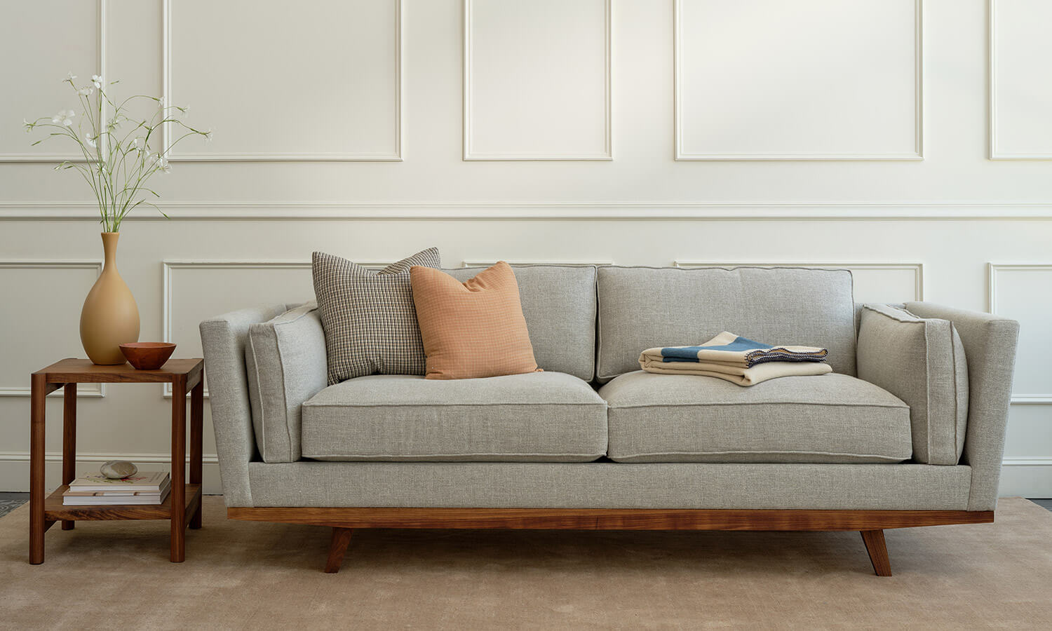 Kirnik 92" Sofa in Riverbed Clay fabric