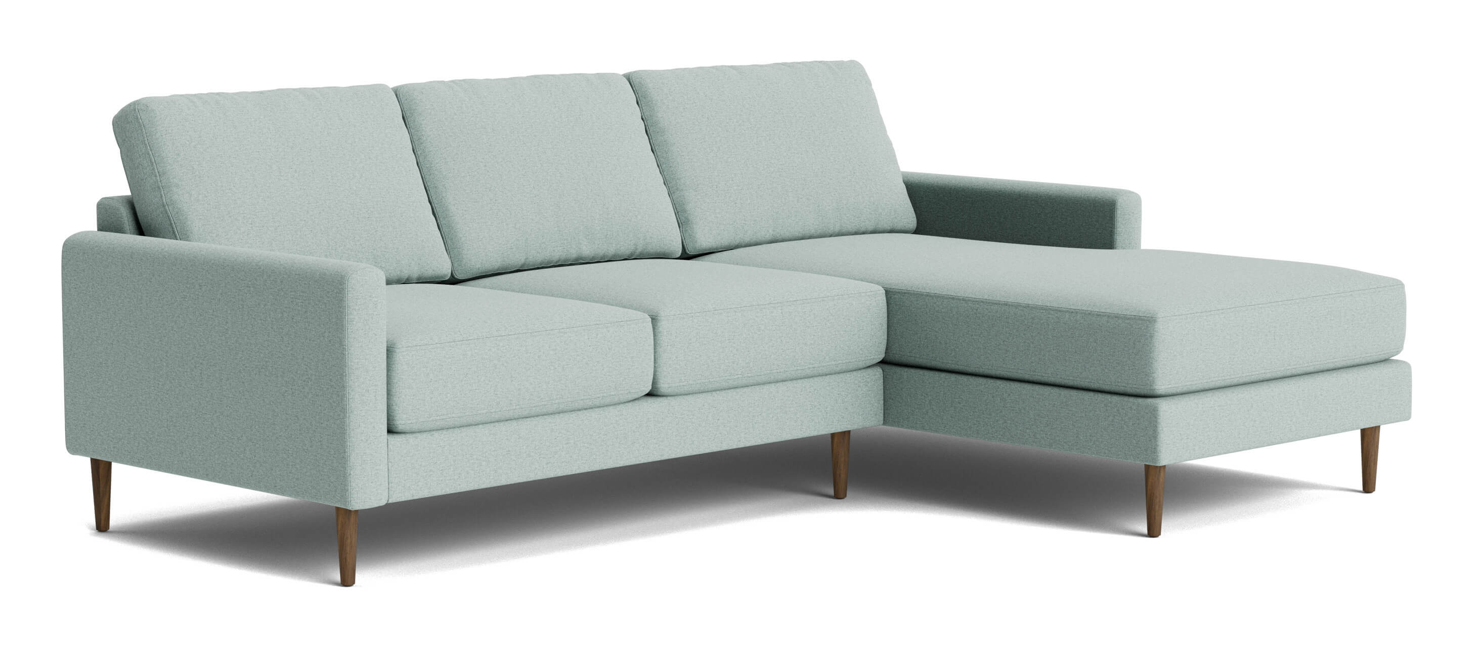 G: Lala Chaise Right Sectional in Mahonia Verde fabric
