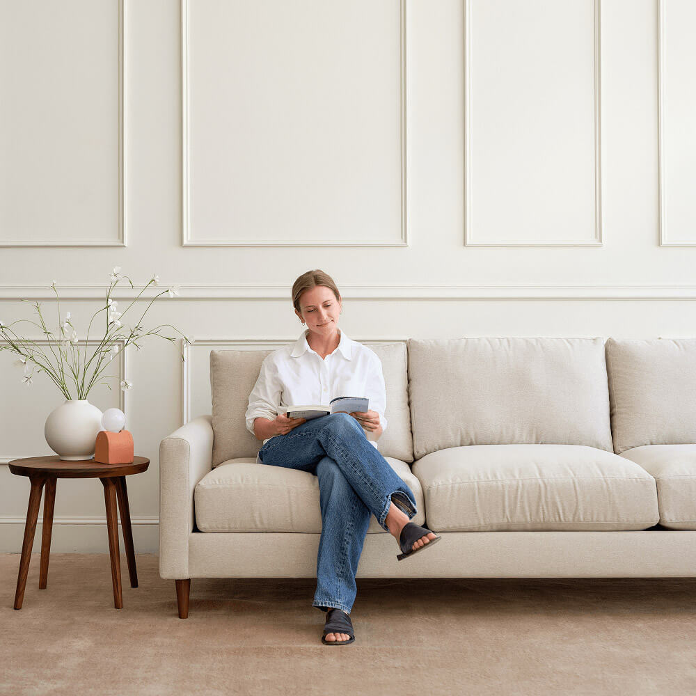 Lala Sofa in Mahonia Sand fabric