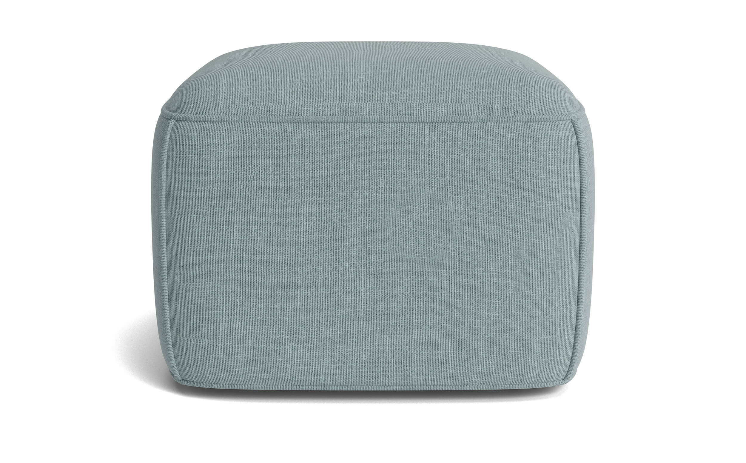 G: Mayer Pouf in Larkspur Steel fabric