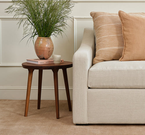 IRL: Meera Chair in Huckleberry Chenille Sorrell fabric