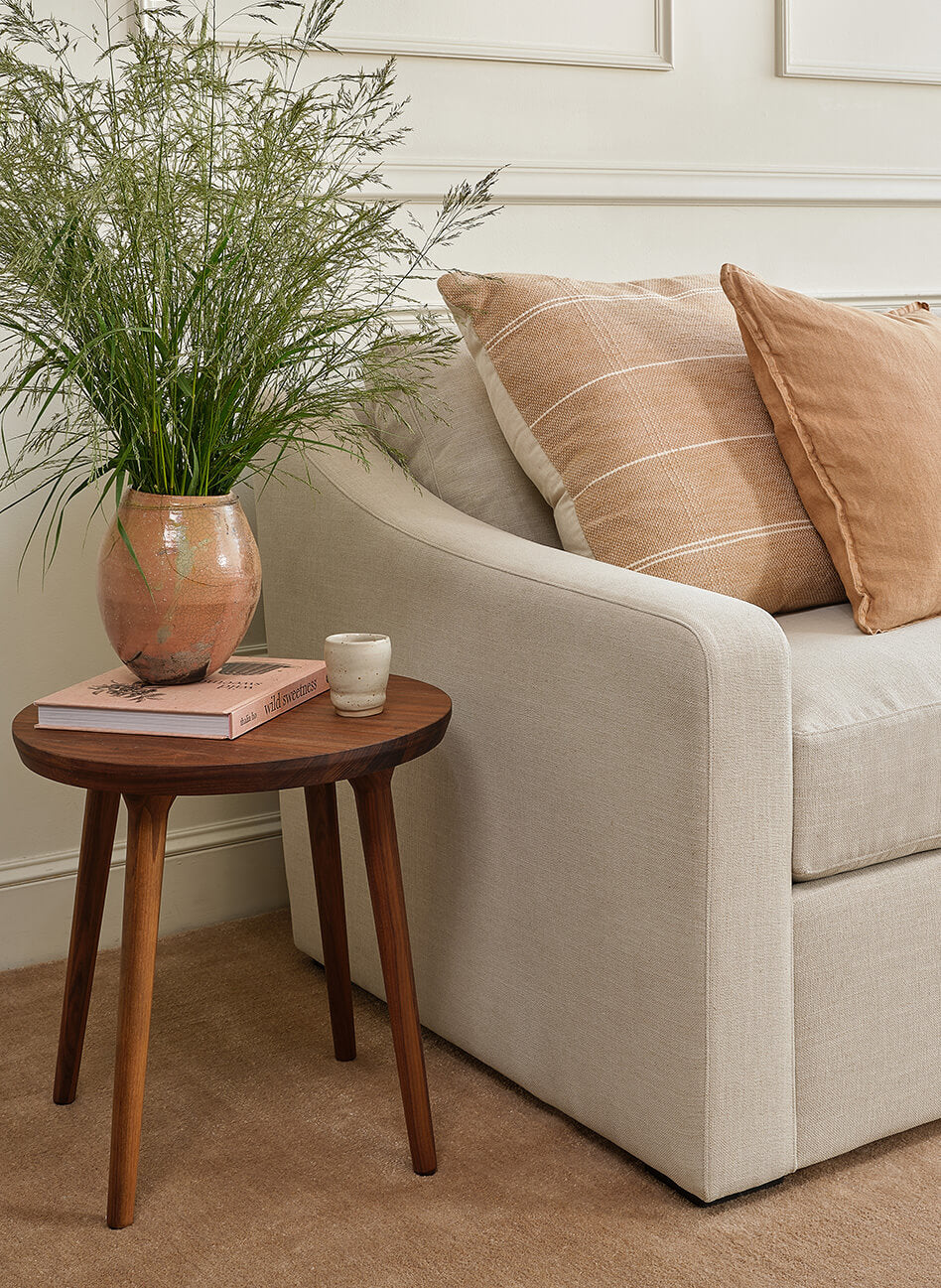 IRL: Meera Chair in Huckleberry Chenille Sorrell fabric