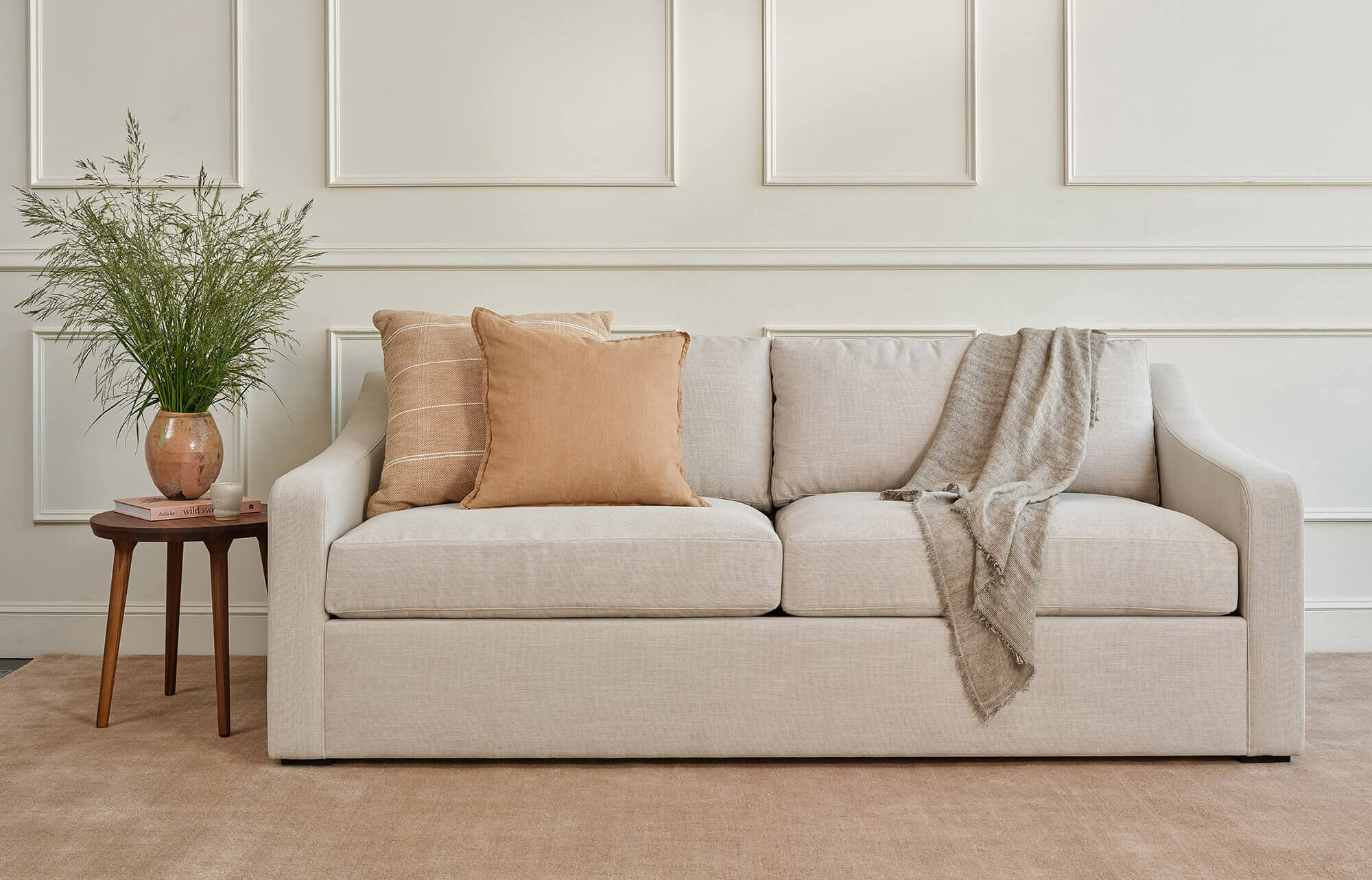IRL: Meera Sofa in Huckleberry Chenille Sorrell fabric