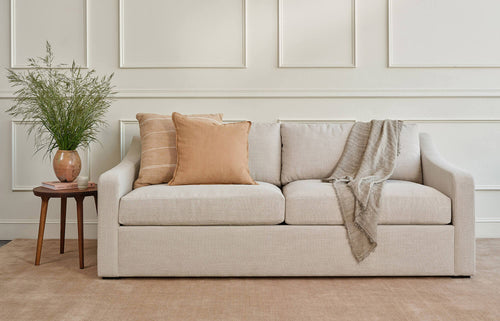 IRL: Meera Sofa in Huckleberry Chenille Sorrell fabric
