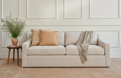 IRL: Meera Sofa in Huckleberry Chenille Sorrell fabric