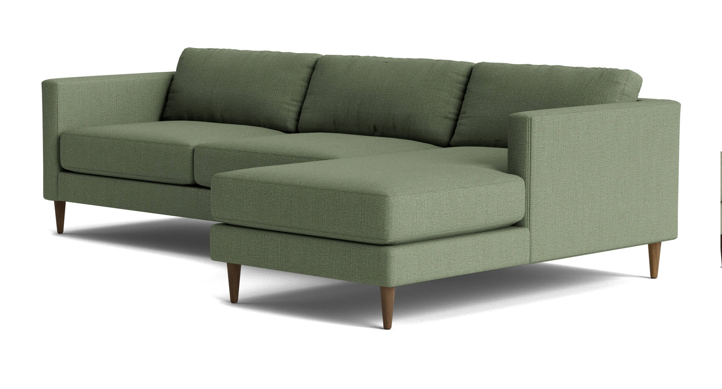 G: Mota Chaise Right Sectional in Juneberry Tarragon fabric