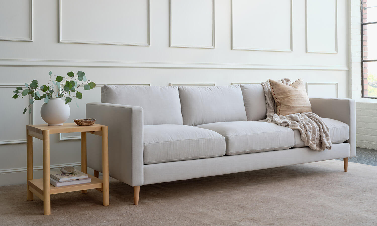 Mota Sofa in Larkspur Hemp fabric