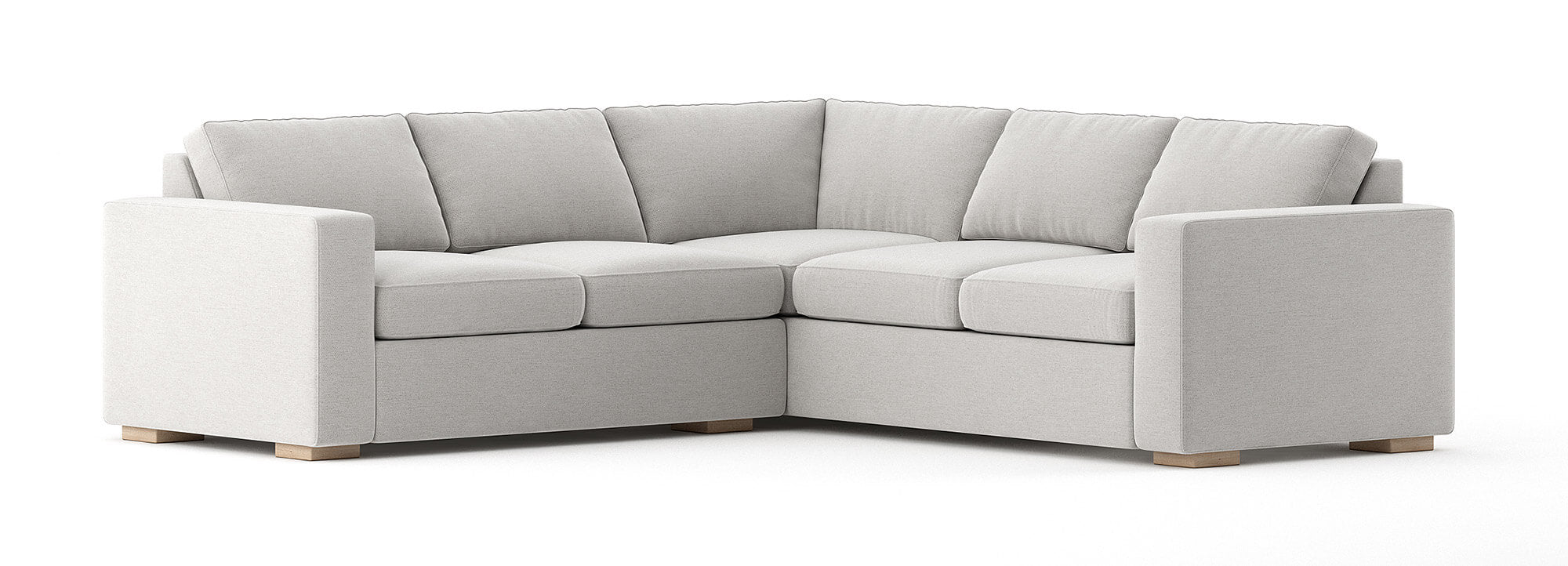 G: Shown in Alpine Oyster fabric and maple legs