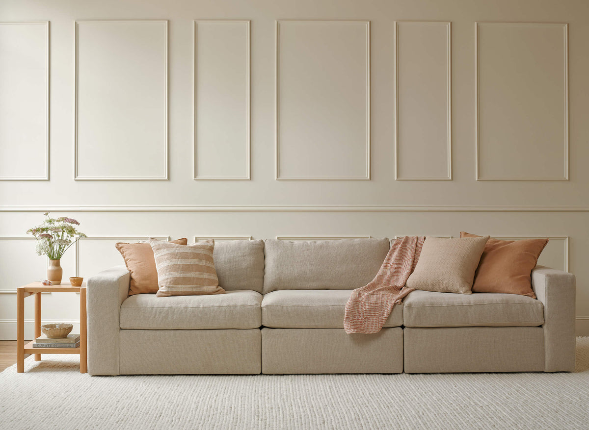 IRL: Rio Modular Sofa in Stonecrop Linen Flax fabric