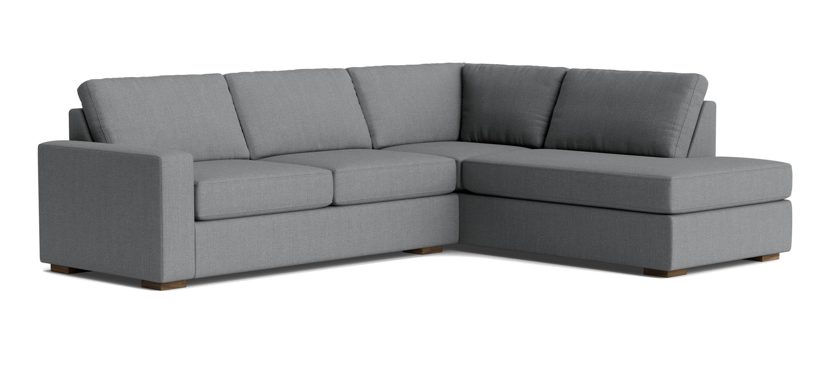 G: Rio Plush Bumper Right Sectional in Juneberry Peppercorn fabric