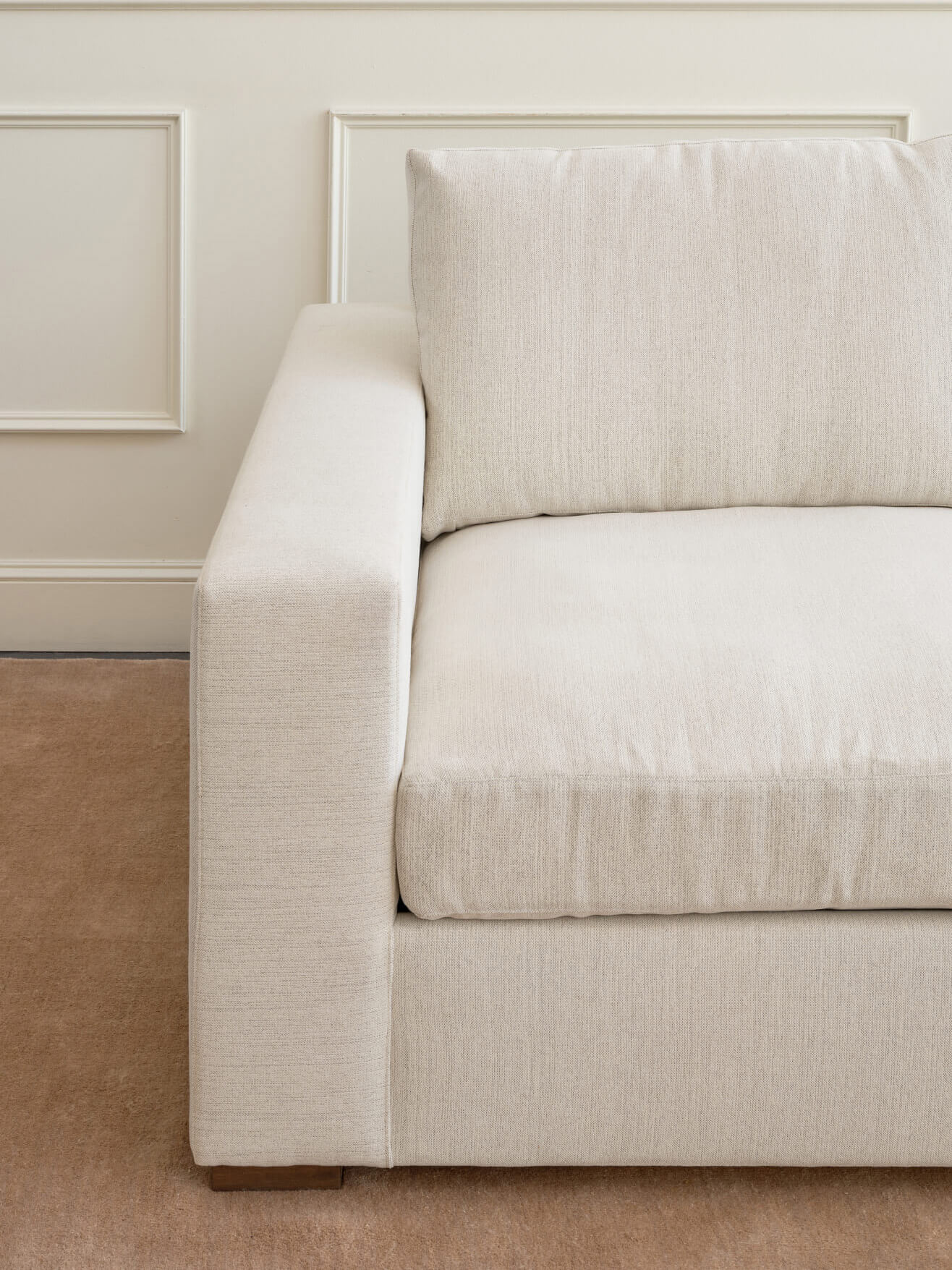 IRL: Rio Plush Chair in Juneberry Porridge fabric