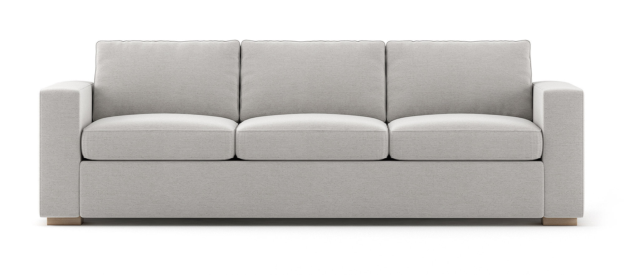 3 Seat Sofa with Removable Back and Seat Cushions - Cream