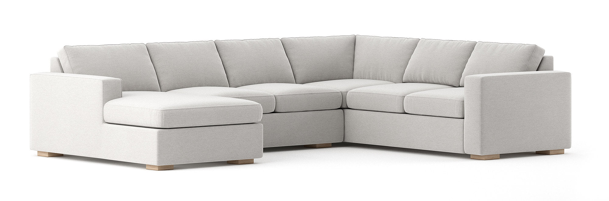 G: Chaise Left 126" shown in Alpine Oyster fabric