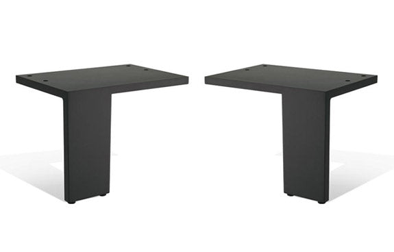 Flat Bar 4"H Matte Black Leg - Left and right versions shown.