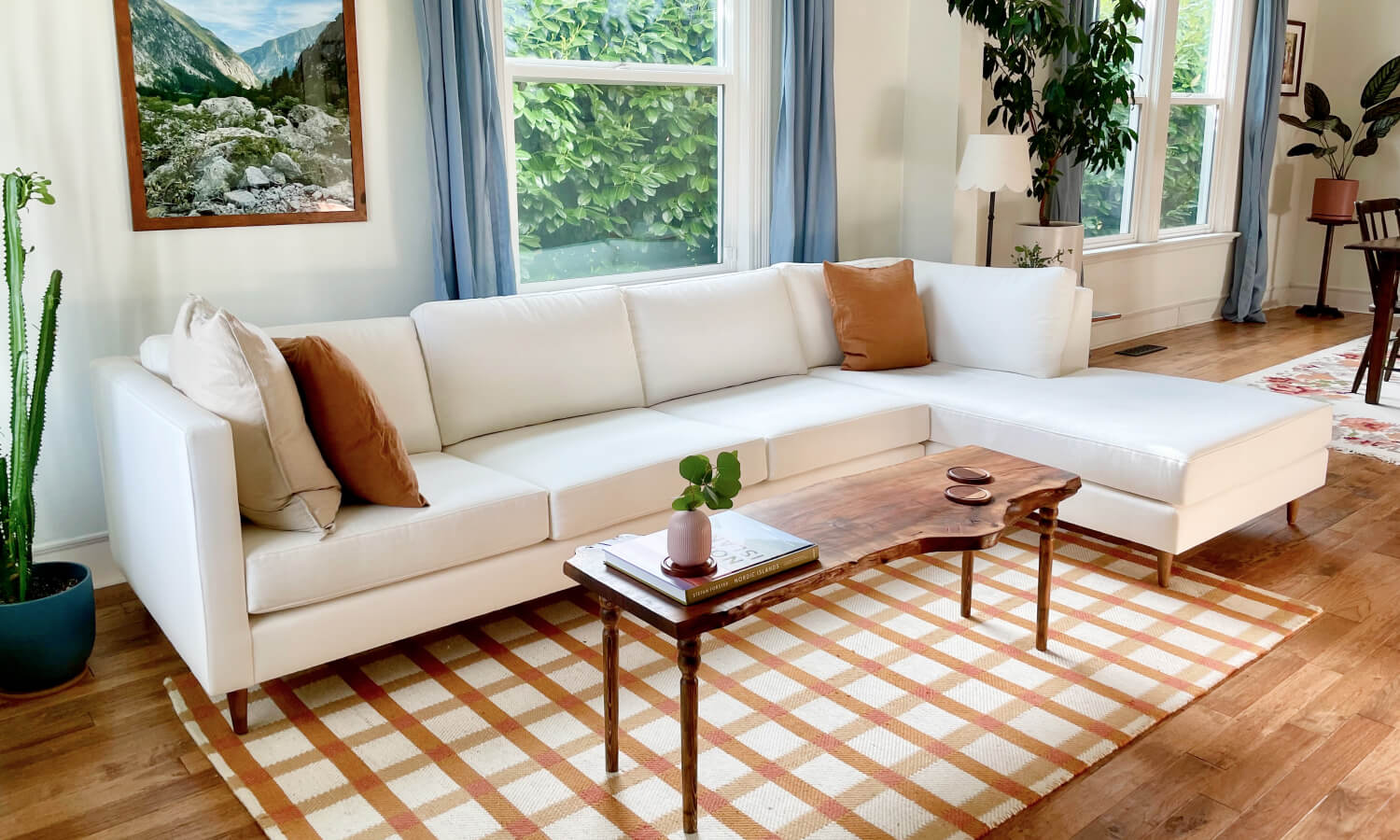 IRL: Shown with custom sizing, Mariposa Limewash fabric and Thom Cafe Legs. Image courtesy of @interiormedicine