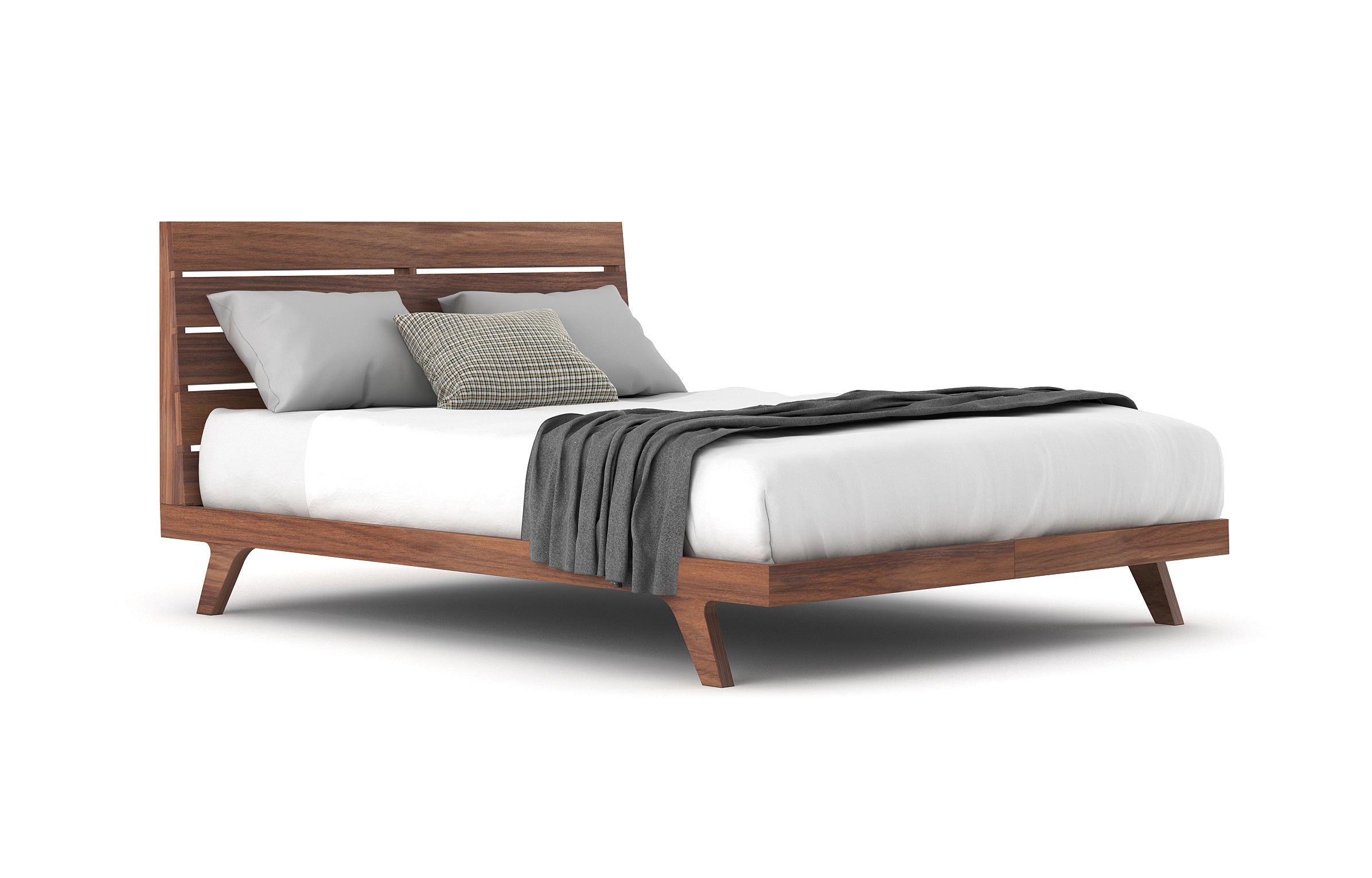 Palder Bed in Twin and Walnut Wood