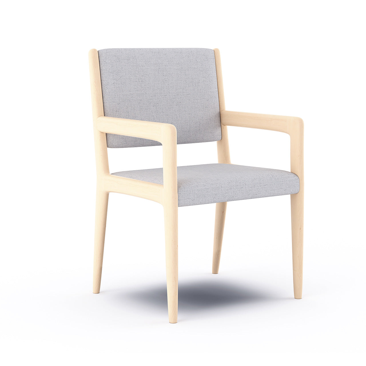 G: Shown in Texture Haze fabric and maple frame