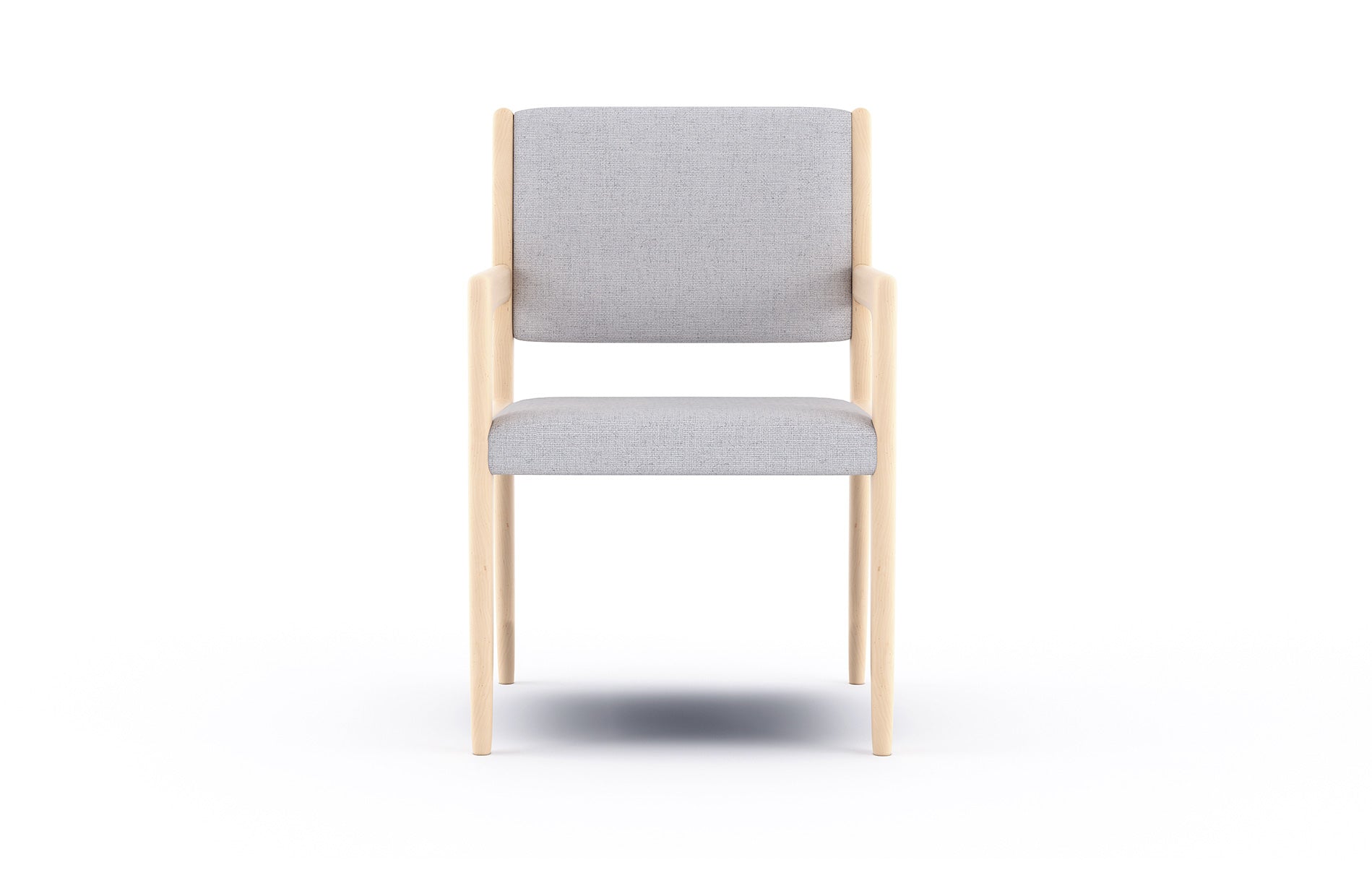 G: Shown in Texture Haze fabric and maple frame