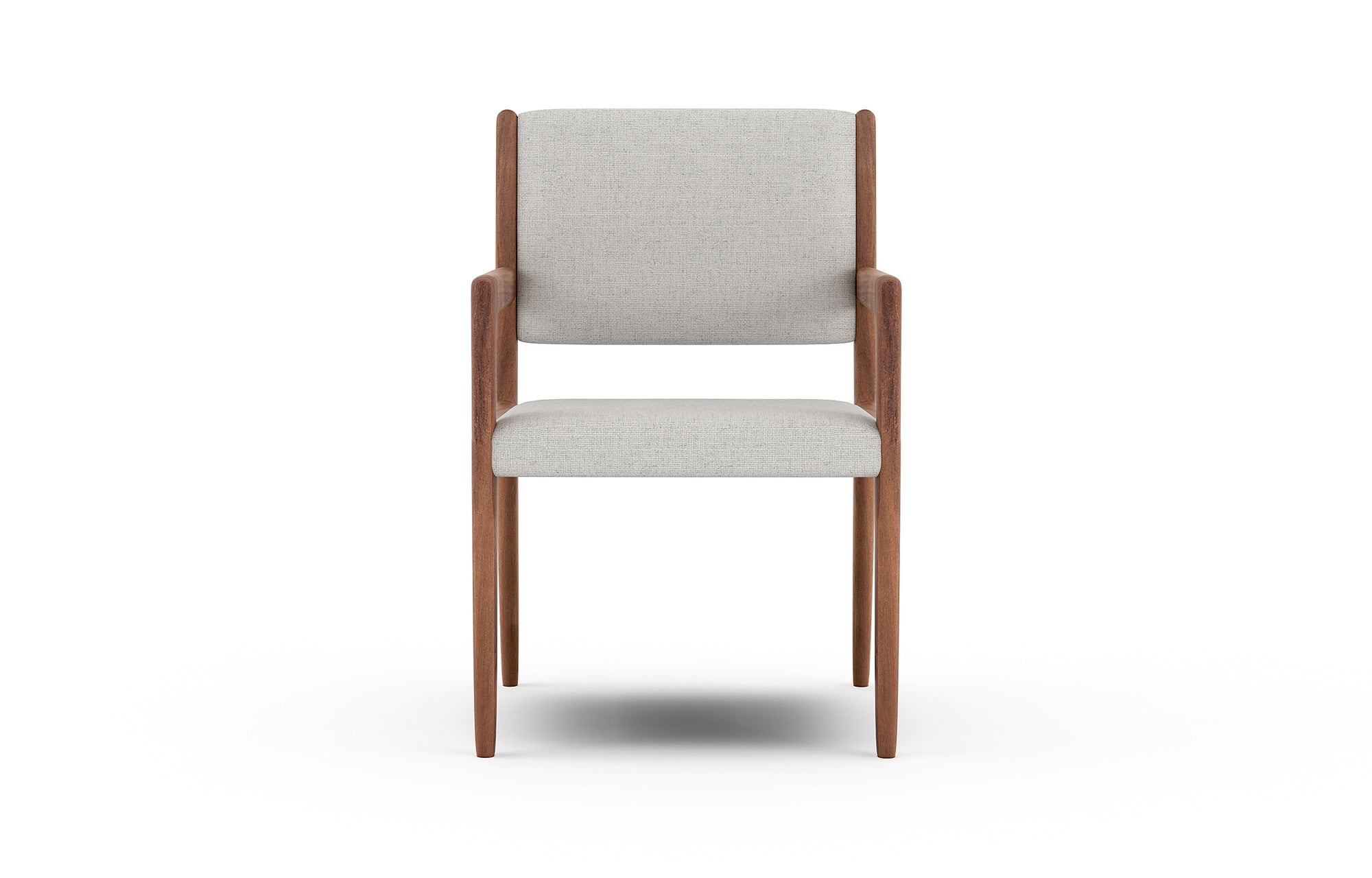 G: Tall back version shown in Texture Haze fabric and walnut frame